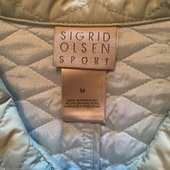 Sigrid Olsen Sport Pastel Green Lightweight Quilted Jacket size M - Picture 9 of 10